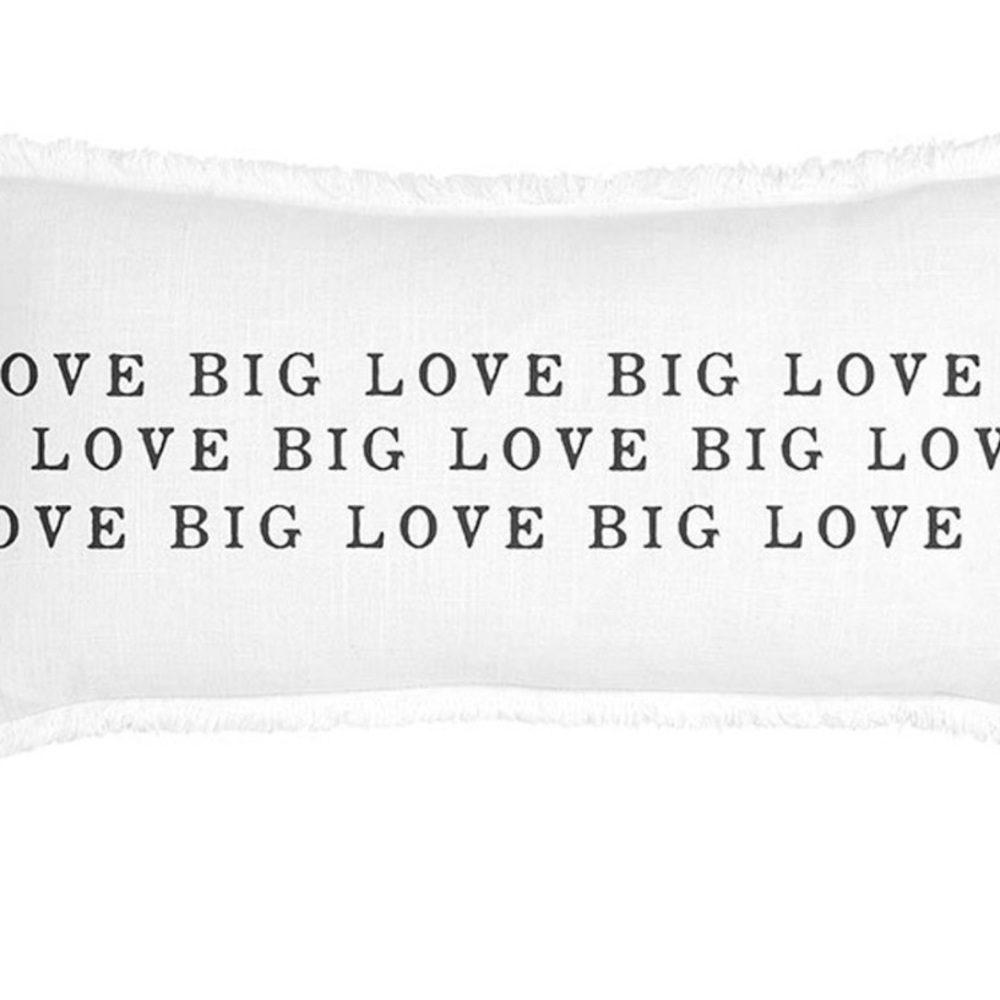 White Pillow with  'Love Big' Text valentines days - Picture 3 of 5